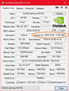 Sparsame und langsame Variante der NVIDIA GeForce MX150