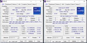 CPU-Overclocking: Links mit den P-Kernen und rechts mit den E-Kernen