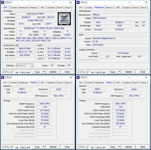 Oben links: CPU-OC; unten links: RAM-OC mit XMP; unten rechts: manuelles RAM-OC