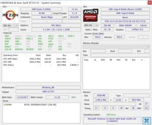 AMD Ryzen 5 2500U auf einen Blick
