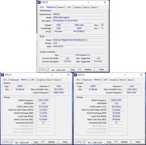 RAM-OC, unten links mit XMP; unten rechts mit manuellen Werten