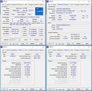 oben links: CPU-OC; unten links: RAM-OC (XMP); unten rechts: manuelles RAM-OC