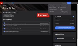 Die Software des Lenovo ThinkPad X1 Nano