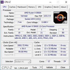 CPUz des AMD Ryzen 9 5900X und Ryzen 5 5600X