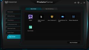 Die Software des Acer Predator Triton 500