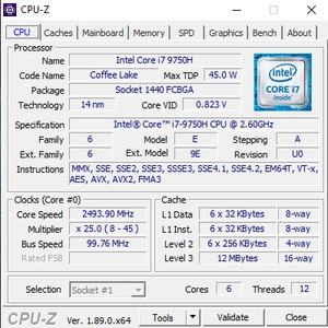 GPUz und CPUz des Medion Erazer X17805