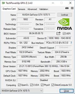 ASUS ROG Strix GeForce GTX 1070 Ti A8G Gaming