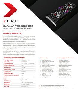 Technische Daten der PNY GeForce RTX 2080 XLR8 und PNY GeForce RTX 2080 Ti XLR8