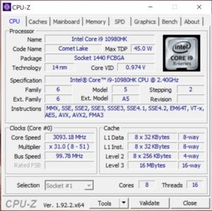 GPUz und CPUz des ASUS ROG Zephyrus Duo 15 GX550L