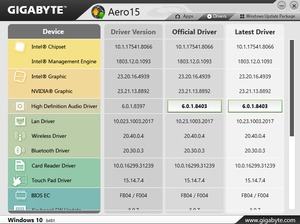Die Software des Gigabyte Aero 15X v8
