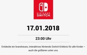 Nintendo Switch Ankündigung 17.01.2018