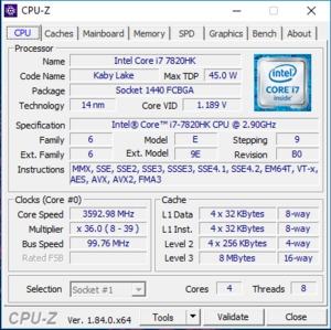CPUz und GPUz des HP Omen X 17