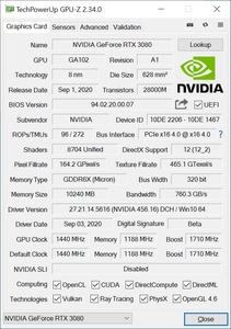 NVIDIA GeForce RTX 3080 mit PCIe 3.0 und 4.0