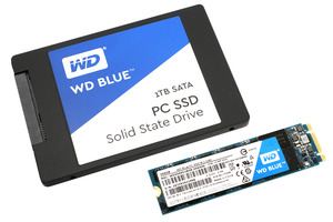 Die Western Digital Blue SSD gibt es als 2,5-Zoll- und M.2-Laufwerk, in beiden Fällen mit SATA-Interface.