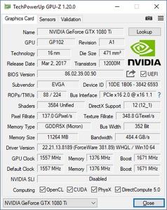EVGA GeForce GTX 1080 Ti SC2 Gaming