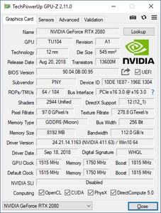 PNY GeForce RTX 2080 XLR8 Gaming OC Twin Fan
