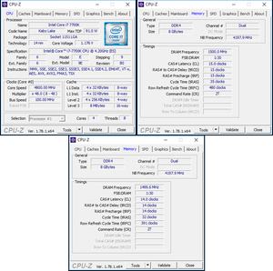 Links oben: CPU-OC; rechts oben: RAM-OC mit XMP; unten: manuelles RAM-OC