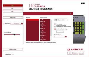 Lioncast LK300 RGB Pro - Software