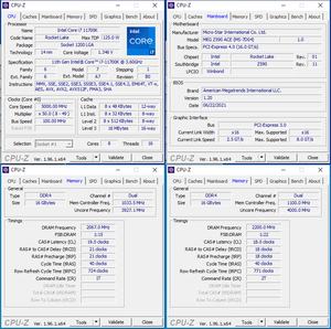 oben links: CPU-OC; unten links: RAM-OC (XMP); unten rechts: manuelles RAM-OC
