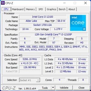 Intel Core i3-12100F BCLK-OC
