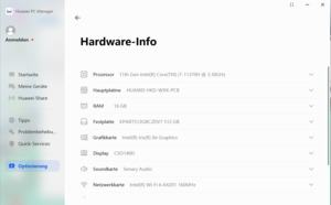 Die Software des Huawei MateBook 14S