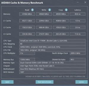AIDA64 - Intel Core i9-11900K