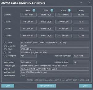 AIDA64 - Intel Core i9-12600K
