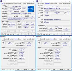 oben links: CPU-OC; unten links: RAM-OC mit XMP; unten rechts: manuelles RAM-OC