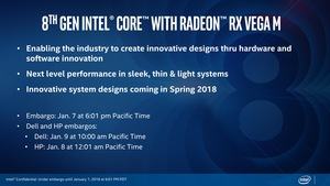 Präsentation zu den 8th Gen Core Prozessoren mit Radeon RX Vega M Graphics