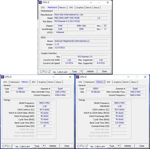 RAM-OC: unten links mit XMP; unten rechts mit manuellen Werten