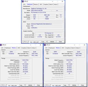 RAM-OC: unten links mit XMP; unten rechts mit manuellen Werten