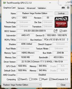 AMD Radeon Vega Frontier Edition Benchmarks
