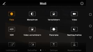 Mit einem Wisch innerhalb der Kamera-App können alle verfügbaren Modi eingeblendet werden